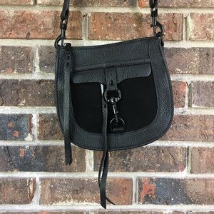 Rebecca Minkoff black leather suede crossbody bag